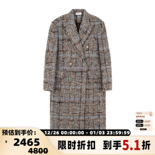 外套银泰 SHORT 女士秋冬单排扣大衣中长款 短句 301574 SENTENCE