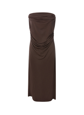 【折扣】Paris Georgia 春季女士莫代尔褶皱设计一字肩连衣裙