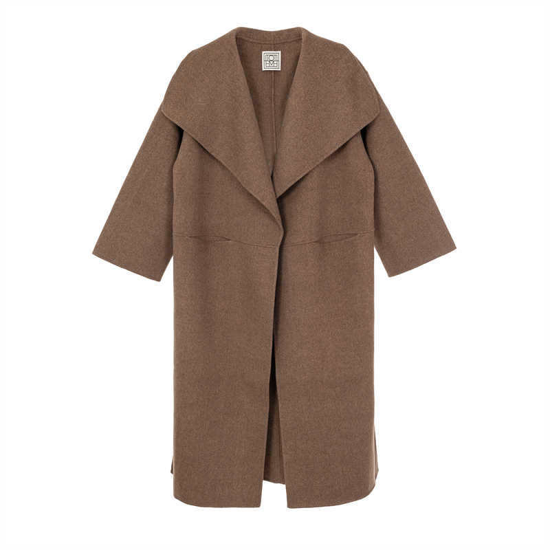 TOTEME 秋冬新款女士羊毛混纺大翻领单排扣大衣银泰百货 301574