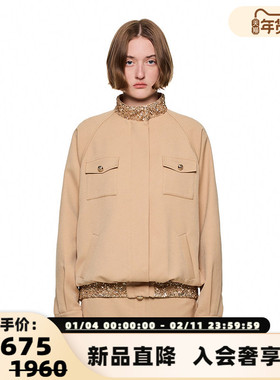 SHRO ENRO Perfect distance 女士金色亮片拼接夹克外套 301469