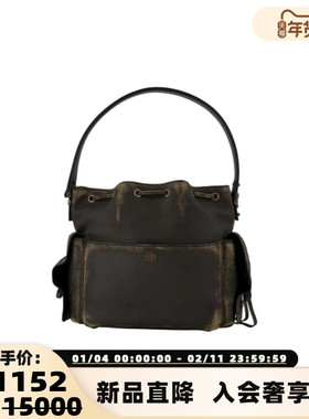 ACNE STUDIOS 25新款男女同款复古抽绳单肩斜挎包银泰百货 301574