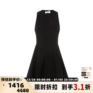 女士纯色棉质优雅圆领A字无袖 春夏新款 连衣裙短裙 PARIS AMI