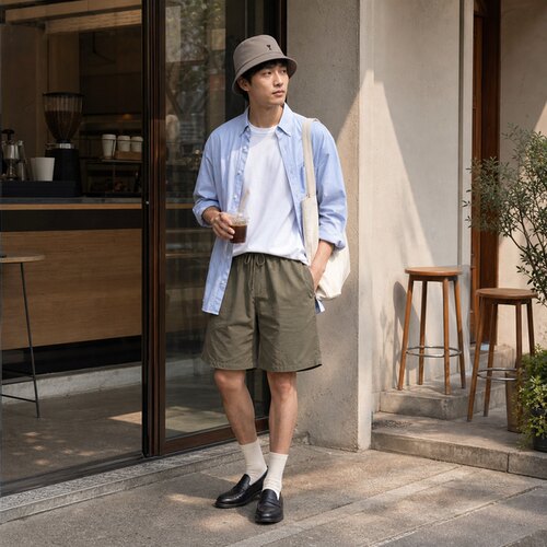 AMI男士纯棉渔夫帽遮阳帽