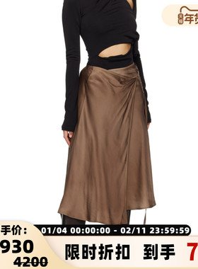 ACNE STUDIOS 新款女士气质优雅中长款系带半身裙银泰百货 301574