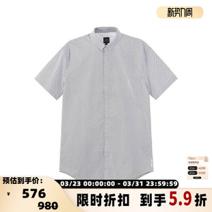通体徽标修身 版 短袖 Armani 银泰 男士 衬衫 300095 Exchange阿玛尼