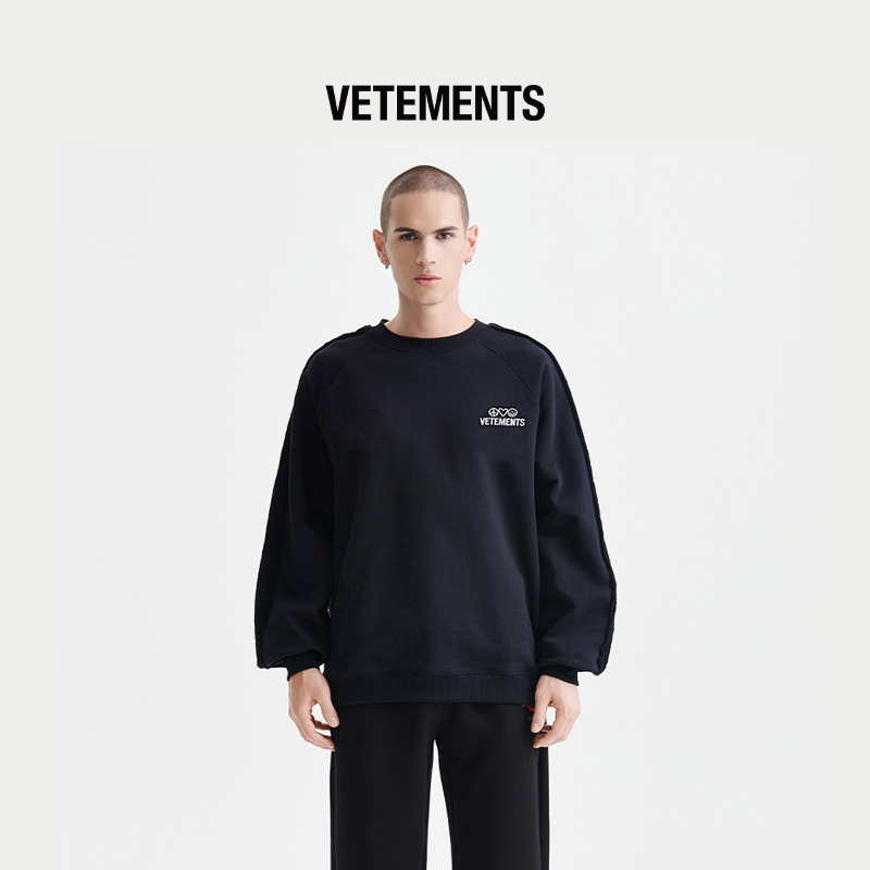 VETEMENTS秋冬男女同款纯棉刺绣印花圆领卫衣银泰百货 301446
