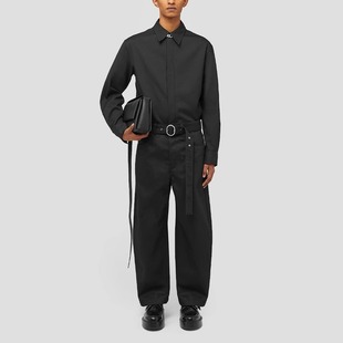 SANDER 银泰百货精品 男士 微喇长裤 301574 黑色棉质休闲裤 JIL