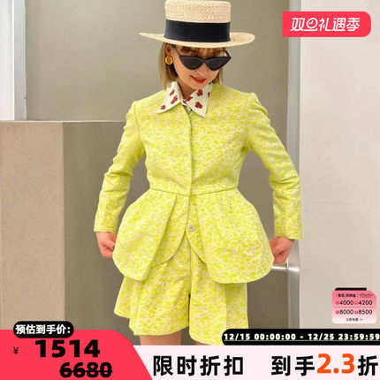 Pushbutton 春秋款女士肌理花苞下摆西装外套银泰百货精品 301596