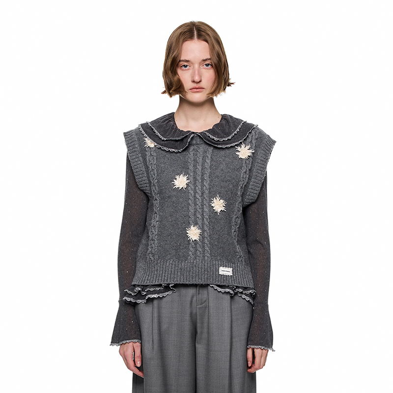 SHRO ENROEscape in ease 羊毛立体绞花马甲银泰百货精品 301469