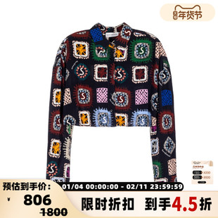 SHORT SENTENCE /短句潮流时尚女士不规则印花长袖衬衫银泰301574