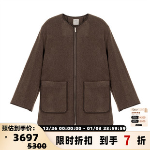 301574 女士羊毛混纺圆领极简风大衣银泰百货精品 TOTEME 新款