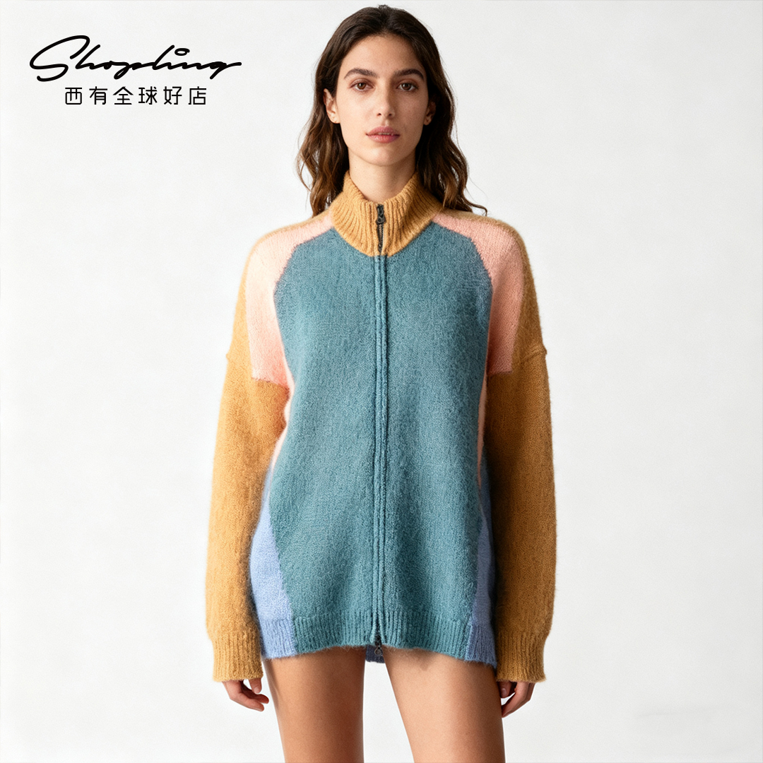 Diesel秋冬款女士时尚马海毛针织衫开衫银泰百货精品 301596