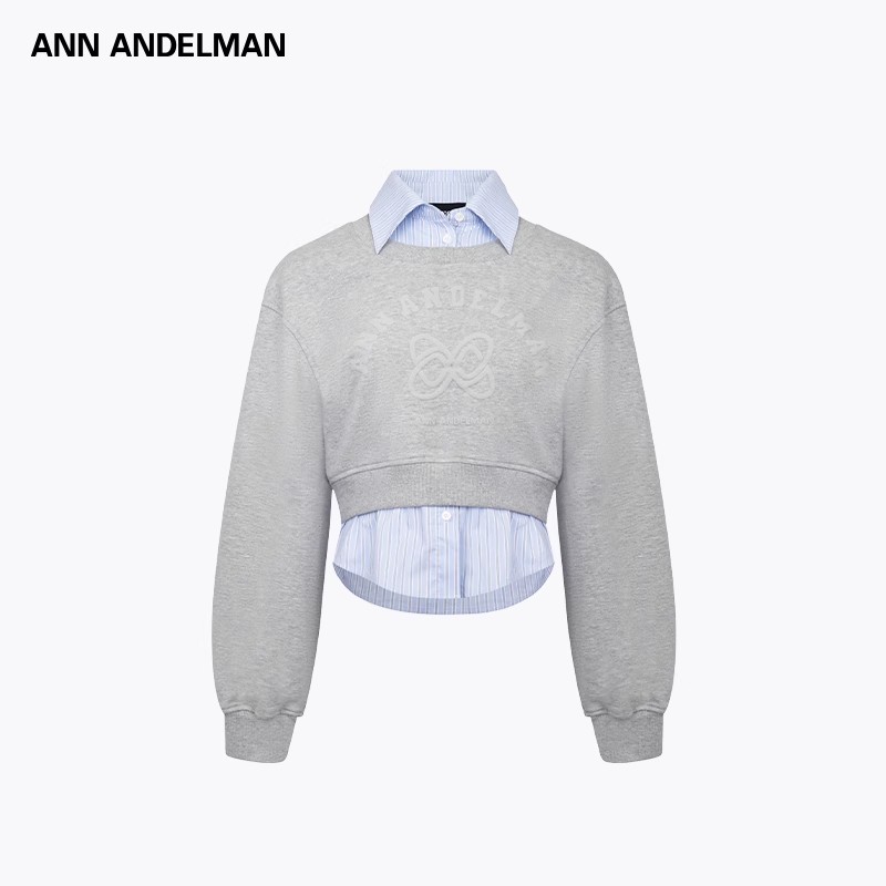 ANN ANDELMAN  25秋冬女士假两件发泡印花卫衣银泰百货 301286