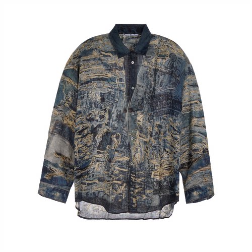 ACNE STUDIOS 新款男士潮流印花长袖衬衫银泰百货 301574