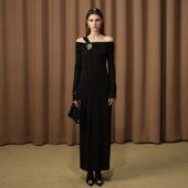 秋冬女士金色花朵连衣裙银泰百货精品 DIANA VEVINA 301489