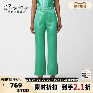 Nanushka 秋冬款女士缎面纯色西休闲裤银泰百货精品 301596