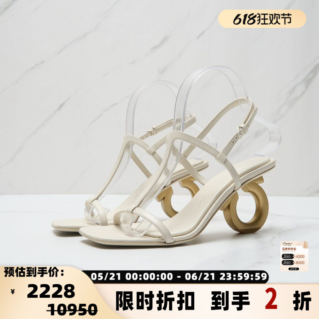 FERRAGAMO/菲拉格慕 女士羊皮革一字带凉鞋银泰百货 301596