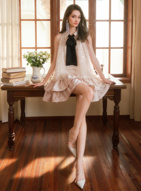 FLONAKED 香槟色人鱼姬亮片A型连衣裙 300170