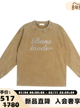 BANSLANDER女士水洗做旧烫钻logo卫衣银泰百货精品 301601