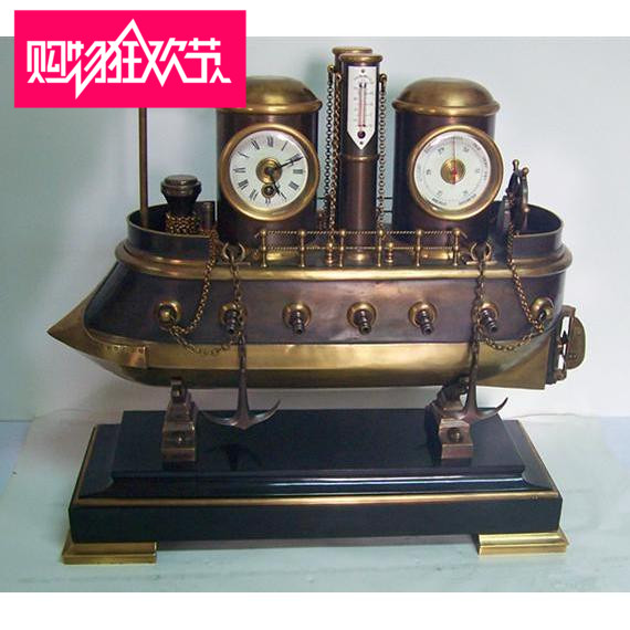 钟表 仿古机械钟 古典工艺座钟 欧式一帆风顺古船钟
