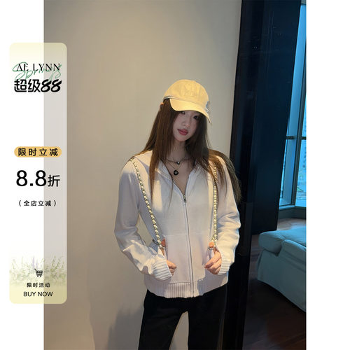 OTee韩系连帽针织开衫女