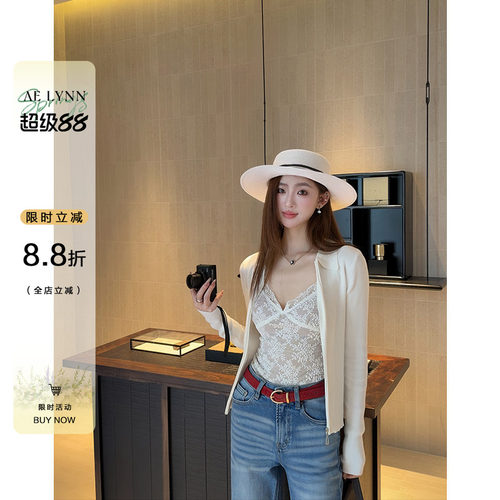 OTee韩系翻领针织开衫女