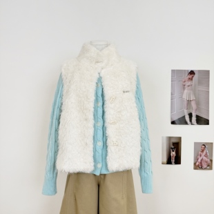 M.Y原创设计 韩系羊羔毛马甲女高级感百搭毛绒背心外套