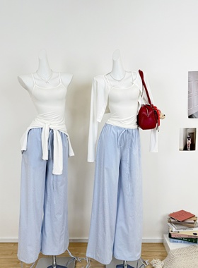 M.Y原创 白色针织开衫外套女设计感修身防嗮美式辣妹短款长袖上衣