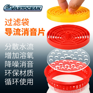 VASTOCEAN鱼缸过滤袋消音导流圈纳米袋蜂窝袋盖板消音圈分散水流