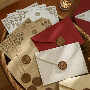 小日子不翻篇 复古麻布纹特种纸信封信纸情书写信送祝福男女表白