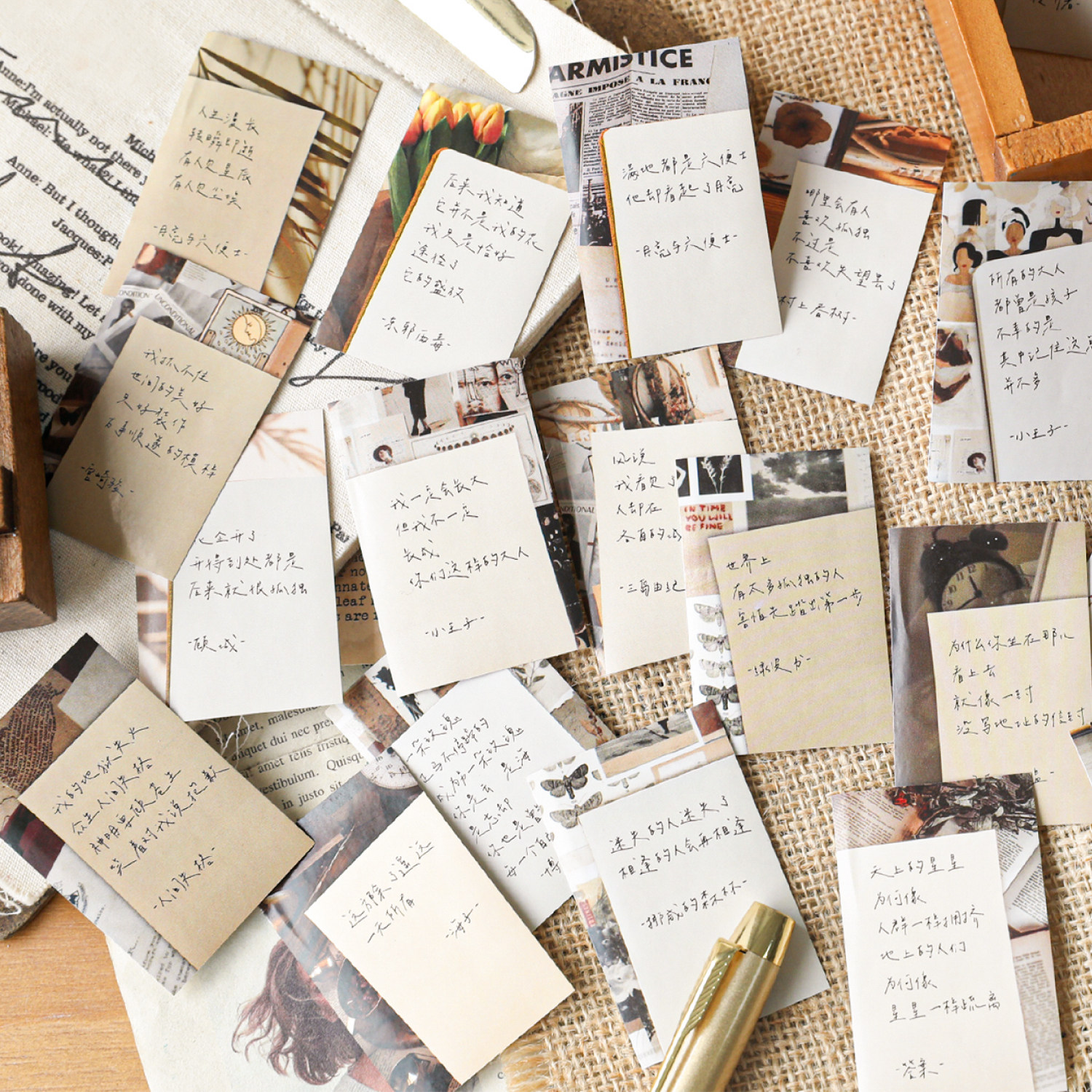 小日子不翻篇书房一角贴纸豆本文艺仿真书页文字手帐diy装饰素材