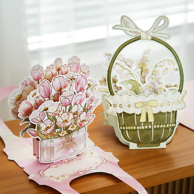 妇女节花卉卡片女神节立体贺卡