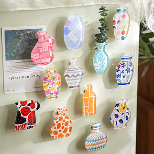 小日子不翻篇 花瓶造型亚克力滴胶冰箱贴文艺家居冰箱装饰磁力贴