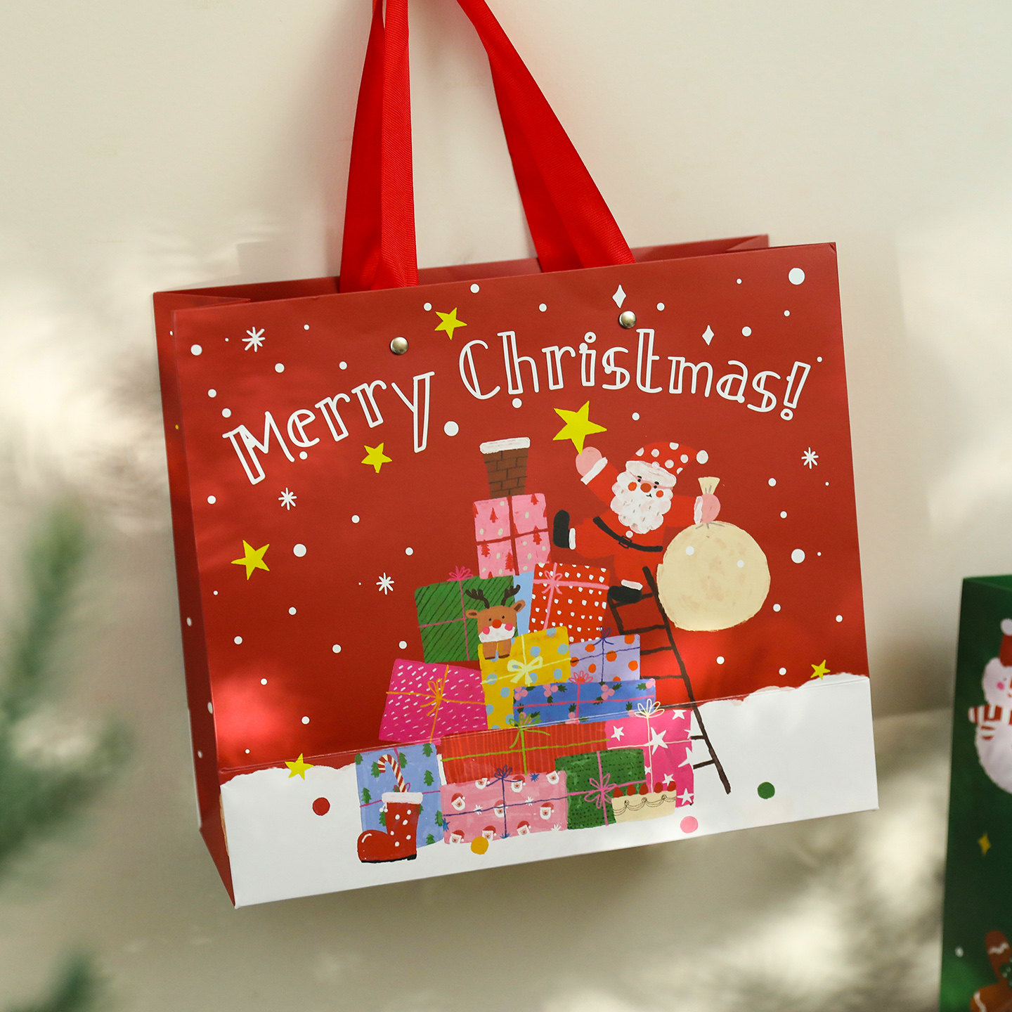 小日子不翻篇圣诞节氛围礼品小手提袋包装纸袋子高级颜值礼物送礼