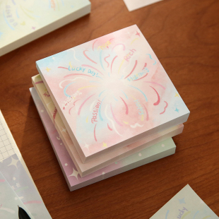 便签纸高颜值无粘性 烟花便签本可撕便利贴初中生专用正方形ins风