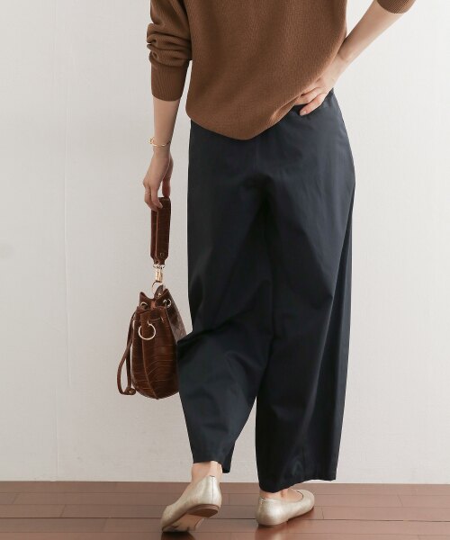 松紧高腰百搭阔腿IENA休闲长裤