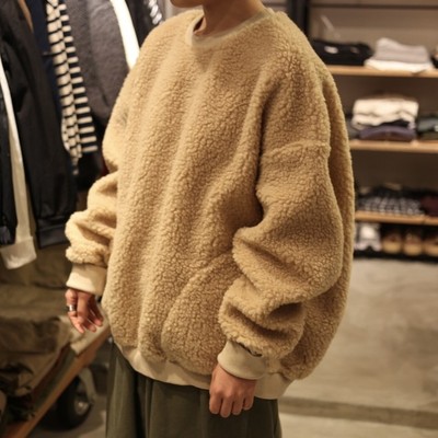 日单复古羊羔毛beams休闲卫衣