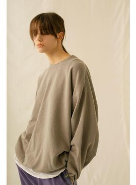 日单2026春新品男女情侣款毛圈水洗破洞做旧复古卫衣 monkey time