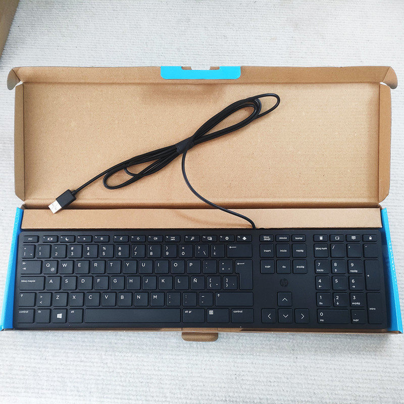 全新正品HP惠普320K拉丁西班牙语USB有线窄边框键盘HSA-P010K