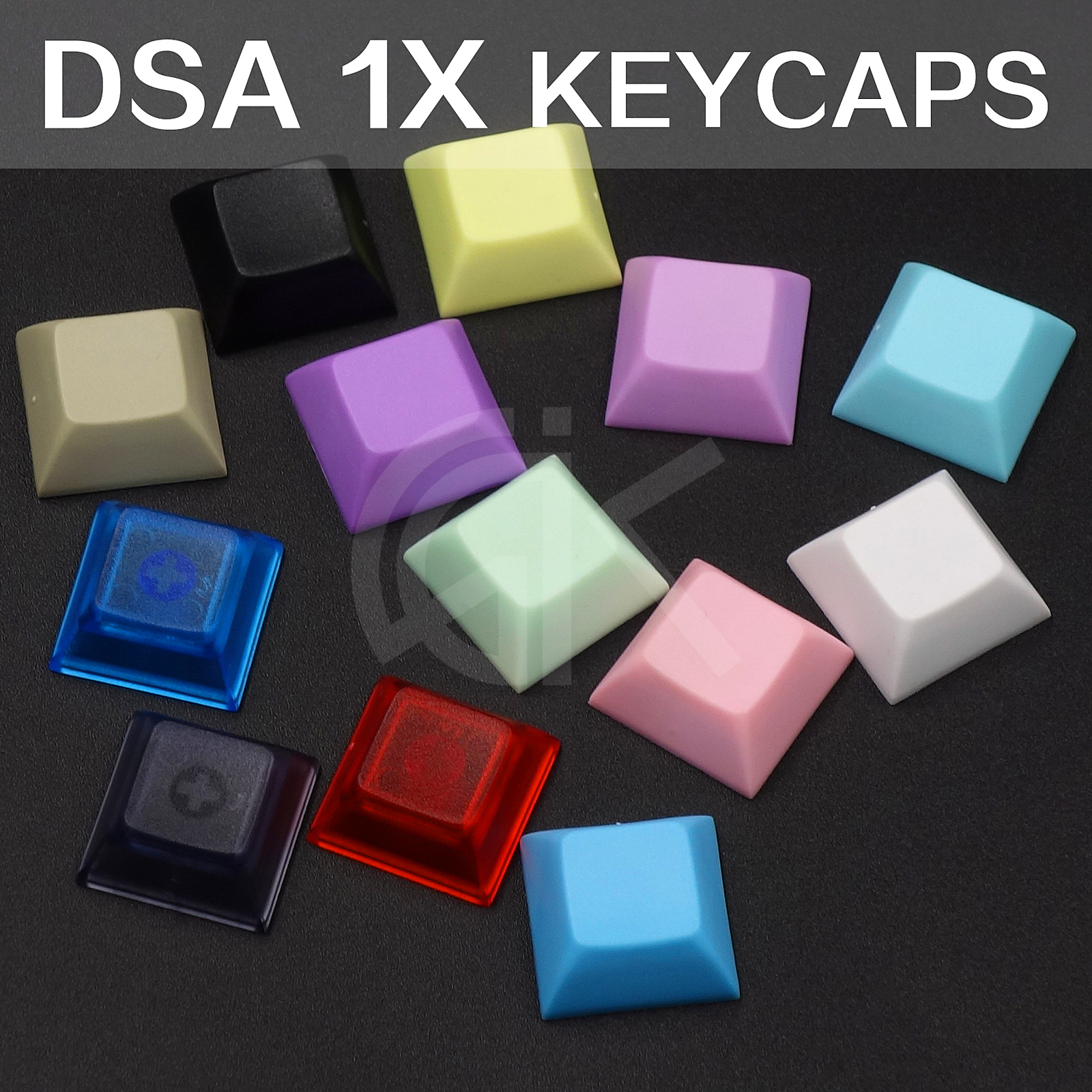 DSA 1x 1倍无刻PBT 机械键盘键帽keycaps矮球帽 彩色黑色白色灰色