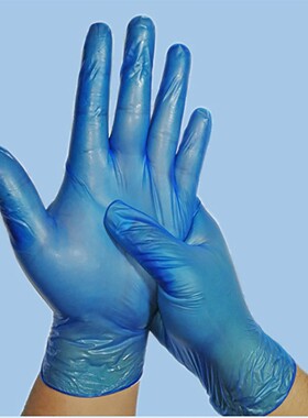 一次性手套防水家用厨房餐饮美容美发黑色蓝色透明无粉防护PVC薄