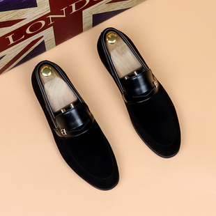 一脚蹬反绒潮鞋 真皮英伦男鞋 发型师 日常百搭商务休闲皮鞋 2024新款