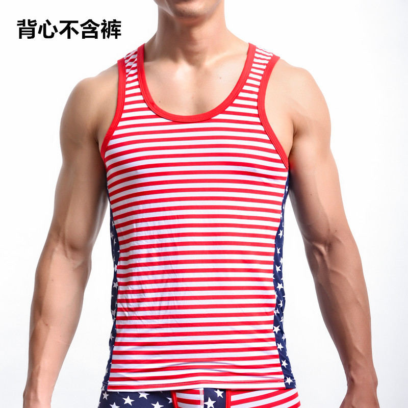男士essentials内衣欧美运动背心牌美国国旗工字背心