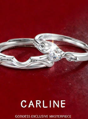 S999纯银情侣对戒小众设计戒指女生一对情侣生日圣诞节礼物送女友