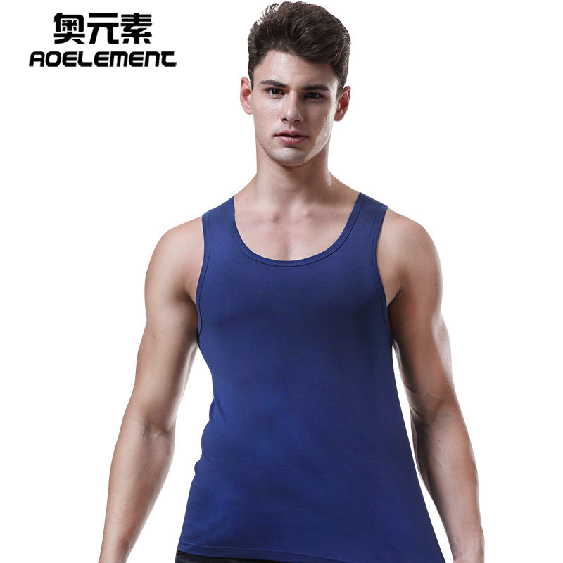 男士背心纯棉潮青年透气修身型汗紧身夏季运动健身无袖跨栏打底衫