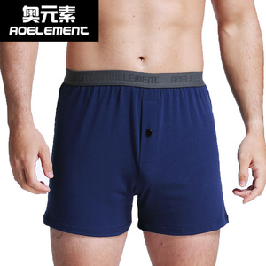 男士内裤家居短裤头宽松平角裤夏季薄阿罗裤纯棉大码居家睡裤四角