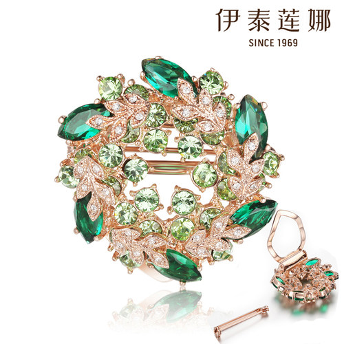 胸花伊泰莲娜水晶两用三色胸花女