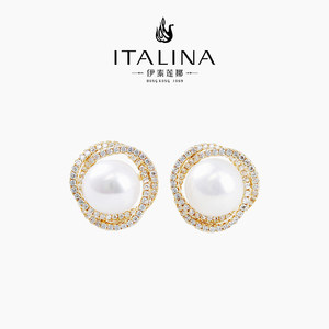 伊泰莲娜轻奢法式淡水珍珠无耳洞耳夹款925银针耳环气质百搭耳饰
