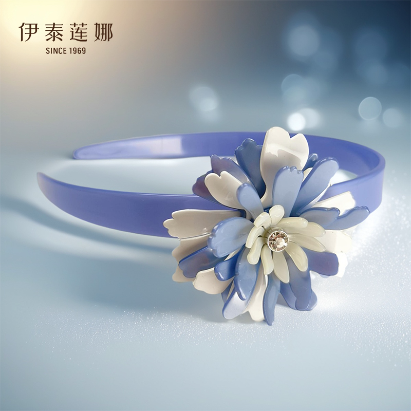 清新兰花醋酸花朵发箍高级感头箍图片
