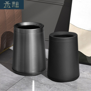 轻奢高档大号无盖高颜值 酒店不锈钢卫生间专用垃圾桶家用2025新款